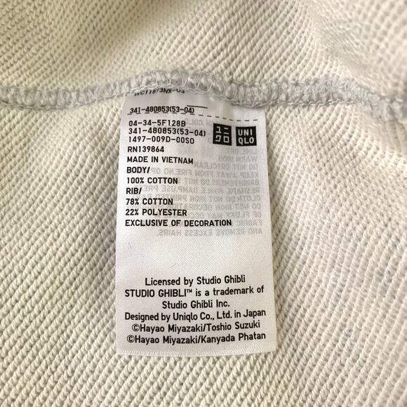 Uniqlo Studio Ghibli My Neighbor Totoro Sweatshirt in Light Gray - Picture 11 of 12